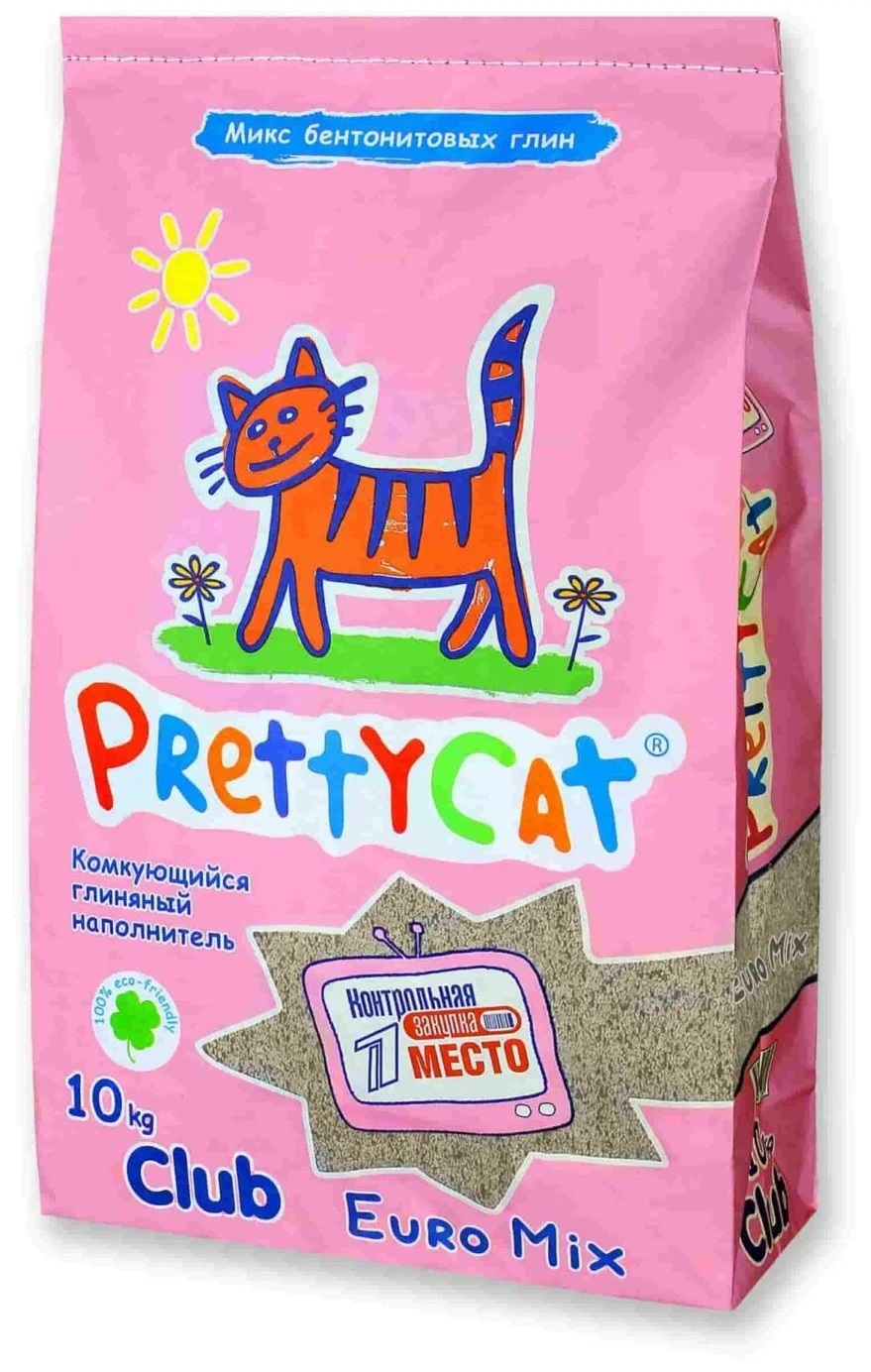 Наполнитель комкующийся для кошачьего туалета Pretty cat euro mix 10 кг