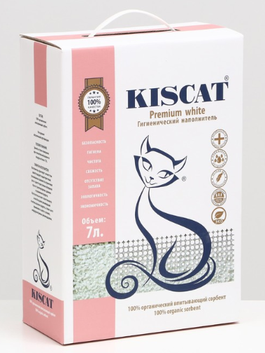 Наполнитель полигелевый для кошачьего туалета Kiscat premium white 7 л
