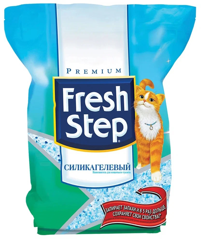 Наполнитель силикагелевый впитывающий для кошек Fresh step crystals 1.81 кг