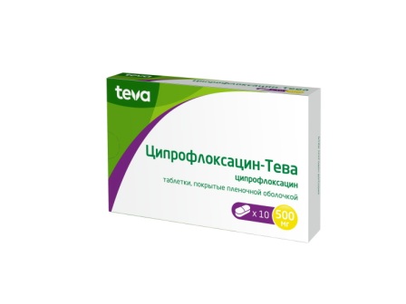 Ципрофлоксацин - Тева тб п/о плен 500 мг N 10