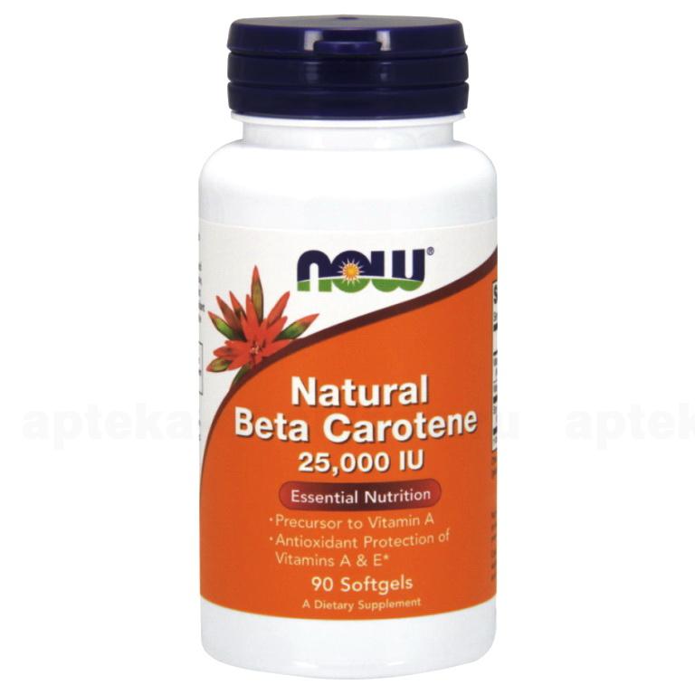 NOW Natural Beta Carotene Натуральный Бета-Каротин капс 571мг N 90