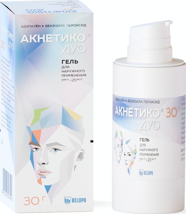 Акнетико Дуо гель д/наружн.прим-я 1мг/г+25мг/г 30г