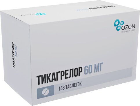 Тикагрелор таб п/о 60мг N 168