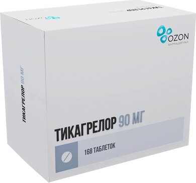 Тикагрелор таб п/о 90мг N 168