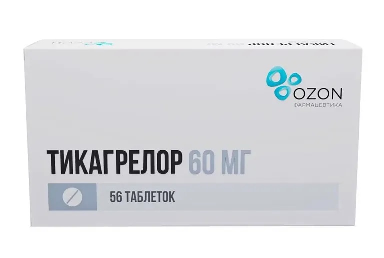 Тикагрелор таб п/о 60мг N 56