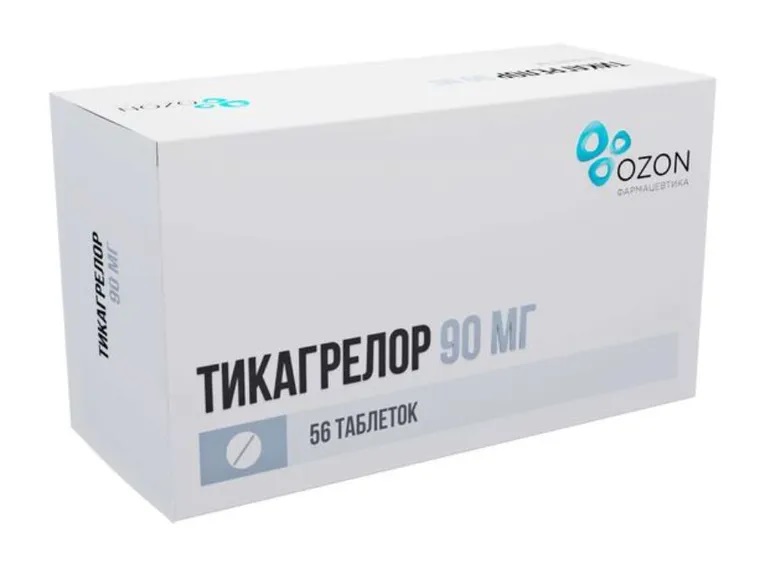 Тикагрелор таб п/о 90мг N 56