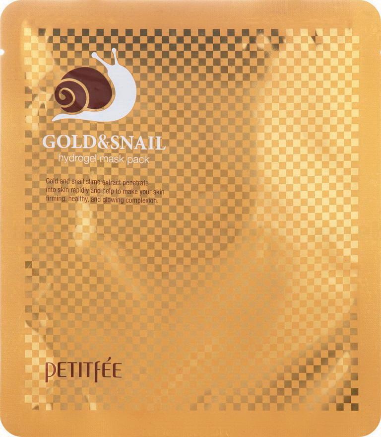 Petitfee гидрогелевая маска для лица с золотом и муцином улитки 30 г