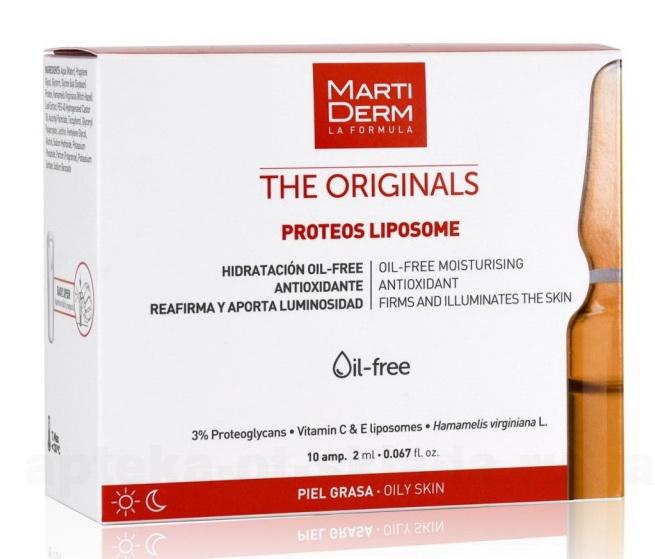 MartiDerm Originals Proteos Liposome сыворотка-уход амп 2мл для увлажнения и восстановления кожи с липосомами N 10
