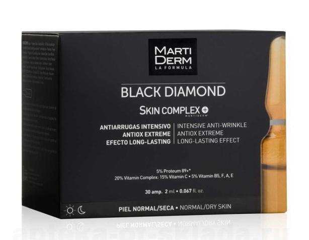 MartiDerm Black Diamond Скин Комплекс+ сыворотка-уход ампульная 2мл борется с признаков старения N 30