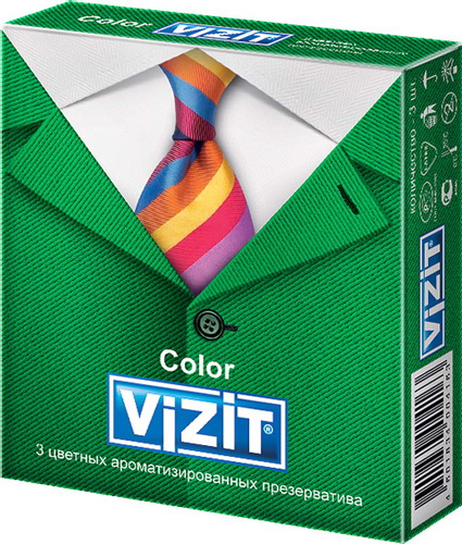 Презервативы Vizit Color цветные ароматизированные N 3