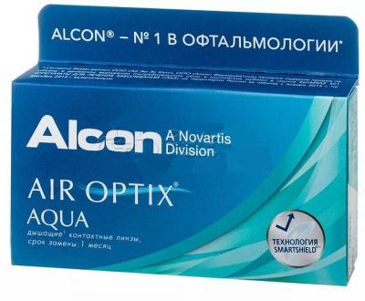 Alcon Air Optix Aqua 30тидневные контактные линзы D 14.2/R 8.6/ -0.75 N 6