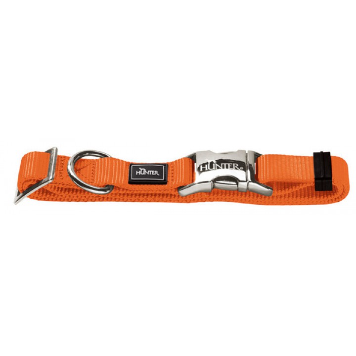 Ошейник для собак оранжевый Hunter alu-strong нейлон с металлической застежкой р.l 45-65см