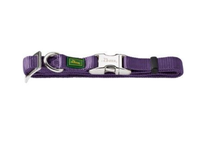 Ошейник для собак фиолетовый Hunter alu-strong нейлон с металлической застежкой р.l 45-65см 26005