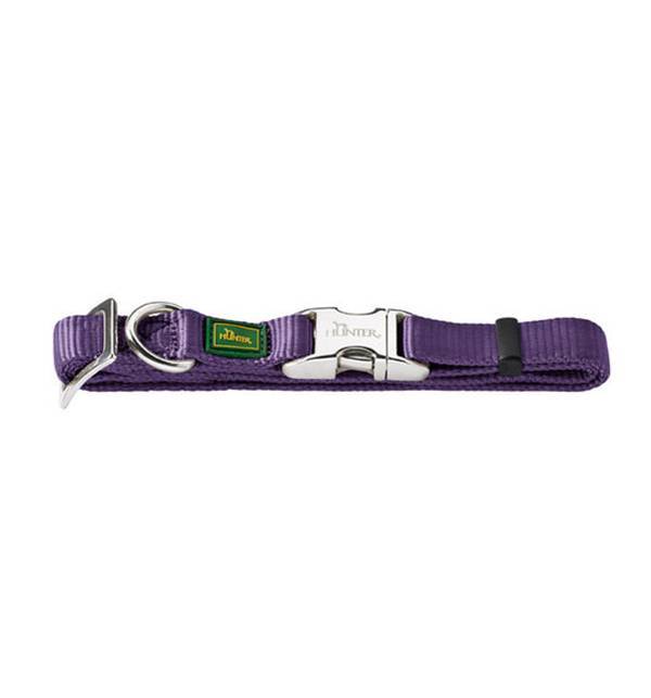 Ошейник для собак фиолетовый Hunter alu-strong нейлон с металлической застежкой р.s 30-45см