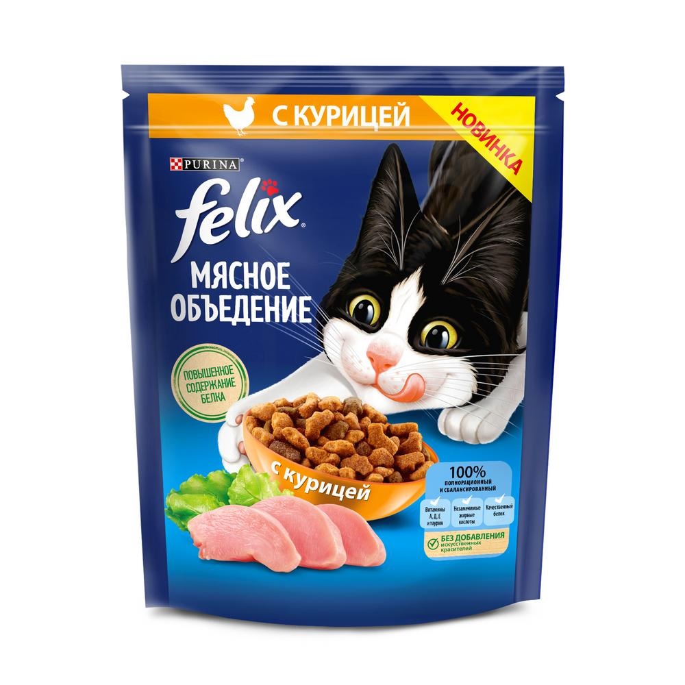 Корм для кошек Felix мясное объедение 200 г курица