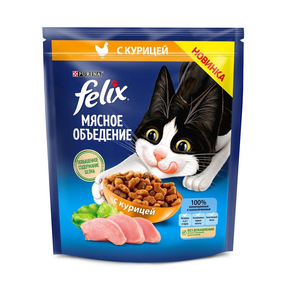 Корм для кошек Felix мясное объедение 600 г курица