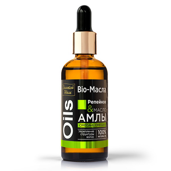 Золотой шелк био-масла репейное масло и масло амлы укрепление структуры волос 100 мл