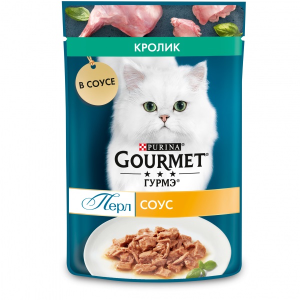 Корм для кошек Gourmet перл 75 г пауч филе в соусе кролик