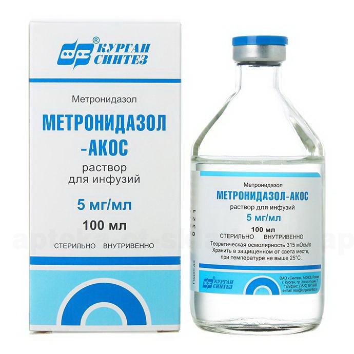 Метронидазол раствор для инф 0.5% фл 100мл