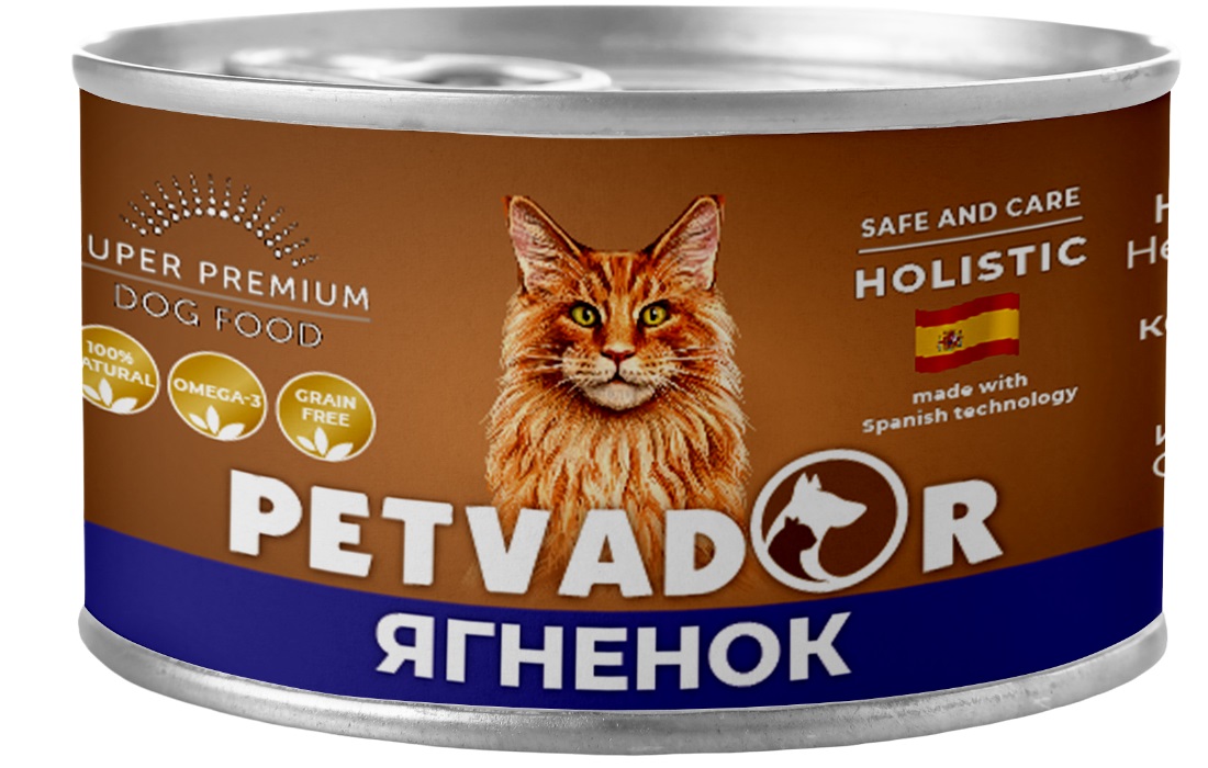 Корм для кошек Petvador 100 г бан. ягненок и лосось