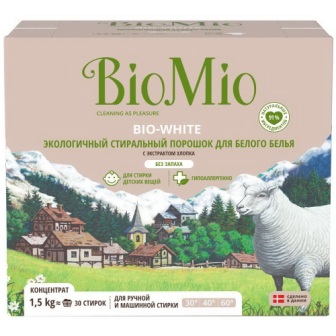BioMio Эко стиральный порошок для белого белья с экстрактом хлопка 1.5 кг