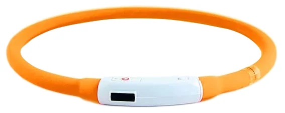 Ошейник силиконовый оранжевый Richi 3 режима, зарядкка usb, встроеннный аккумулятор р.xs 30см