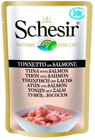 Корм для кошек Schesir 50 г пауч тунец с лососем