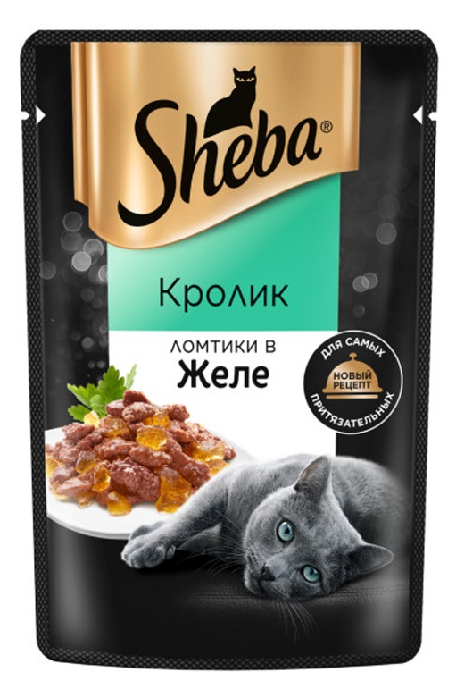 Корм для кошек Sheba 75 г пауч кролик в желе