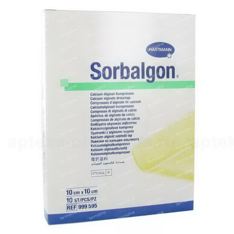 Hartmann sorbalgon повязка стерильная из волокон кальция-альгината 10x10см