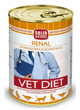 Корм для кошек Solid natura vet renal диета при хпн 340 г бан.