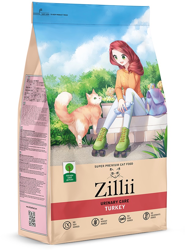 Корм для кошек Zillii urinary care ph контроль 2 кг индейка