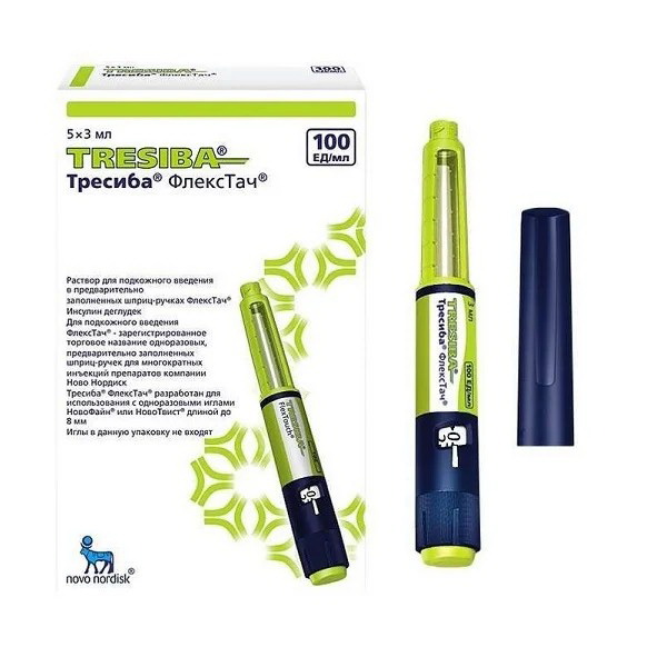 Тресиба ФлексПен р-р для п/к введ в предварительно заполненных шприц-ручках 100ЕД/мл 3мл N 5