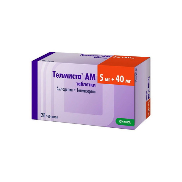Телмиста АМ тб 5 мг +40 мг N 28