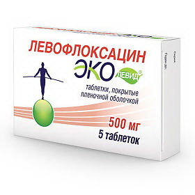 Левофлоксацин Эколевид тб п/о плен 500 мг N 5