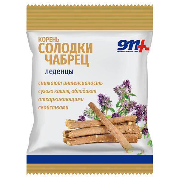 911 Леденцы корень солодки/чабрец/витамин C 50г