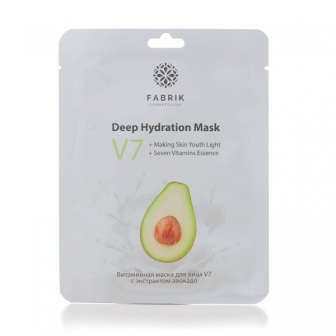 Fabrik Cosmetology тканевая витаминная маска для лица  с экстрактом авокадо V 7 30г