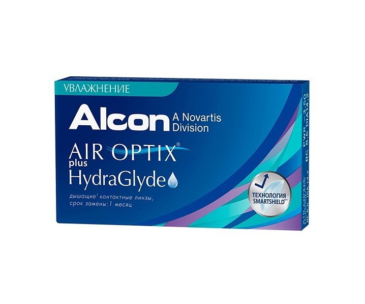 Alcon Air Optix plus HydraGlyde 30тиднев контактные линзы D 14.2/R 8.6/ -1.50 N 3
