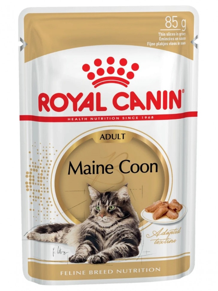 Корм для кошек породы мейн-кун Royal canin maine coon 85 г пауч в соусе