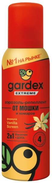 Gardex extreme аэрозоль от мошки и комаров 100мл 2в1 4ч защиты