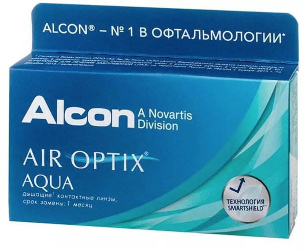 Alcon Air Optix Aqua 30тидневные контактные линзы D 14.2/R 8.6/ -8.50 N 6