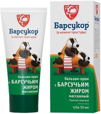 Барсукор бальзам-крем массажный с барсучьим жиром 50мл
