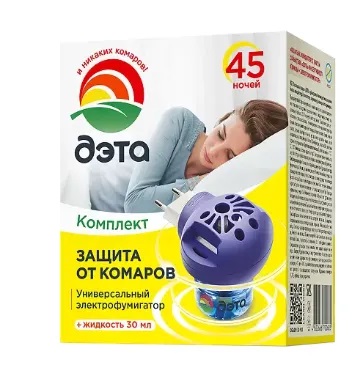 Дэта от комаров комплект эл.фумигатор + жидкость 45ночей без запаха N 1