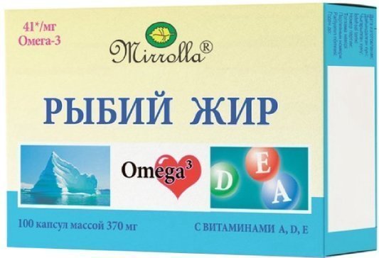 Рыбий жир капс 0.37г с Витаминами A, D, E N100