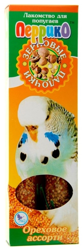 Палочки зерновые для попугаев Перрико n2 ореховое ассорти