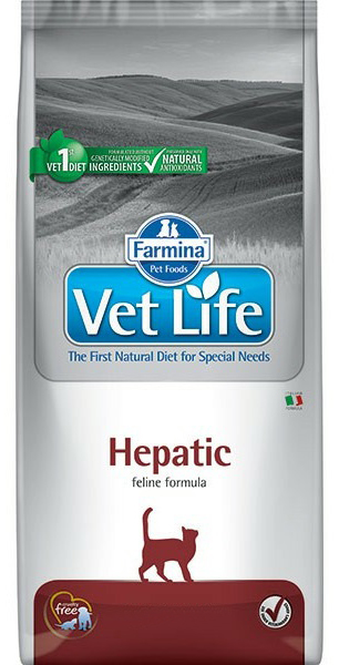 Корм для кошек с печеночной недостаточностью Farmina vet life cat hepatic 2 кг