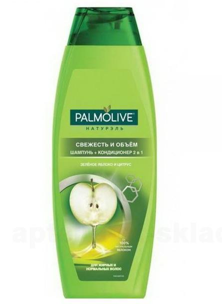 Palmolive натурэль шампунь-кондиционер 2в1 для жирных/нормальных волос зеленое яблоко/цитрусовая свежесть/объем 380мл