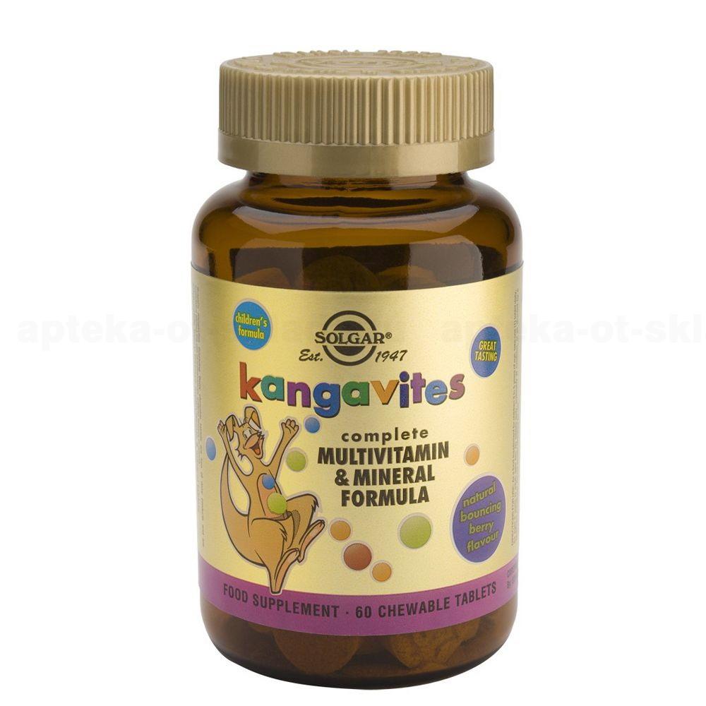 Солгар для детей Кангавитес комплекс витаминов и минералов со вкусом тропич фрукты БАД тб N 60