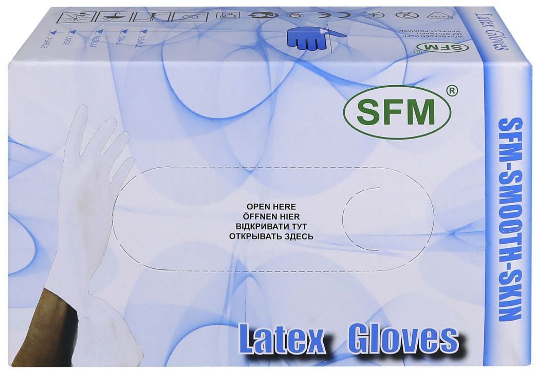SFM Перчатки хирургические стерильные латексные опудренные текстурированные большие размер L 8,5 N 100