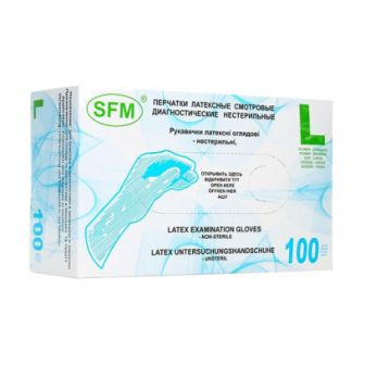SFM Перчатки смотровые синтетические L 8-9 N 100