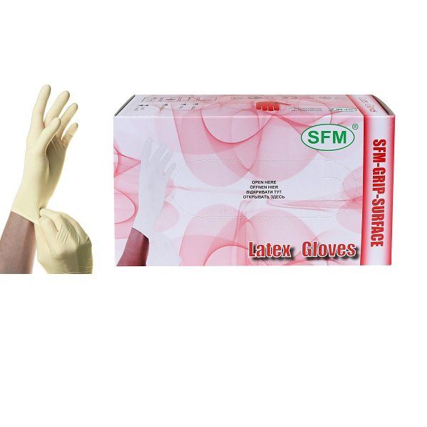 SFM Перчатки хирургические латексные нестерильные неопудренные маленькие размер S 6,5 N 100